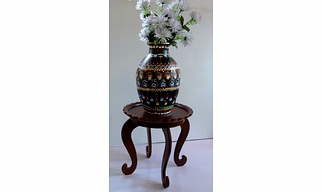 Hand-Painted Clay Vase – Artistic & Unique