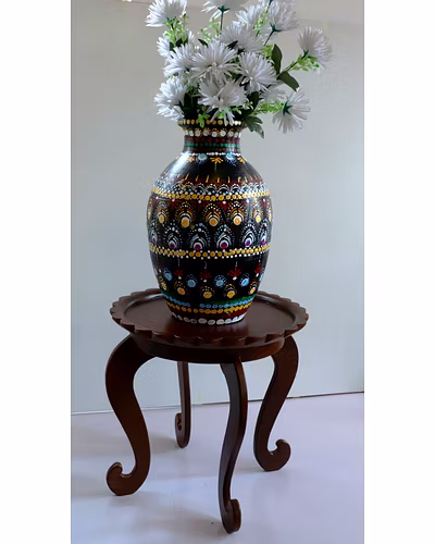 Hand-Painted Clay Vase – Artistic &amp; Unique-12643881