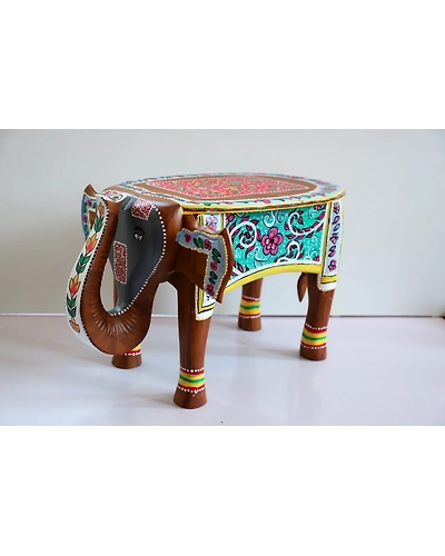 Hand-Painted Wooden Elephant – Artistic &amp; Unique-12644437