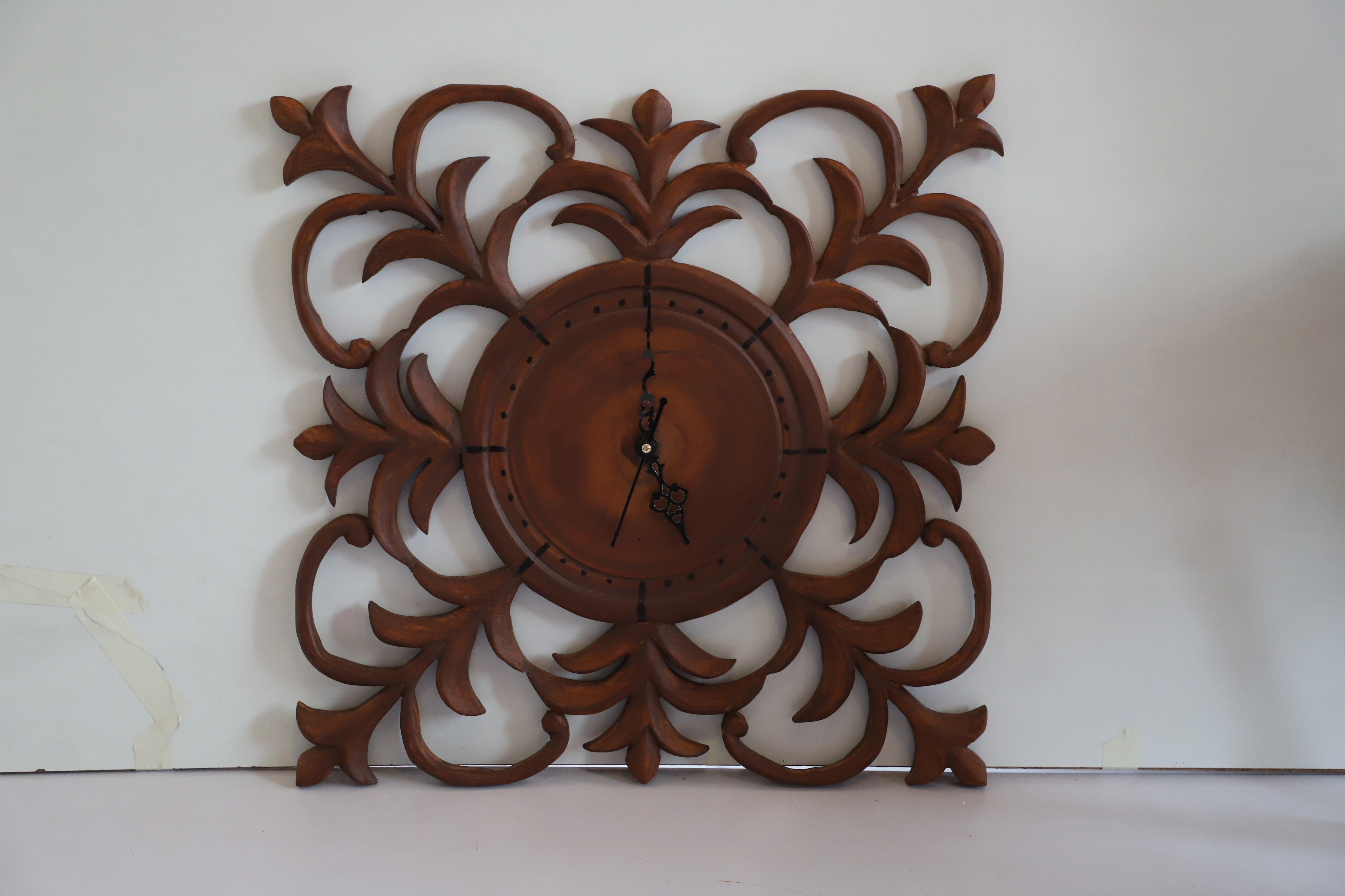 Handcrafted Wooden Clock – Timeless Design-12644441