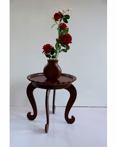 Timber Grace: Handcrafted Wooden Vase with Rustic Elegance-12644621