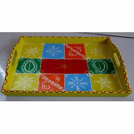 hand-painted wooden tray – artisan crafted charm