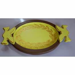 hand-painted wooden tray – artisan elegance