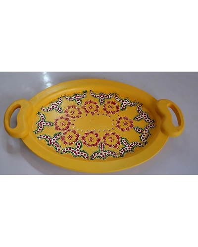 Hand-Painted Wooden Tray – Artisan Crafted Elegance-12644715