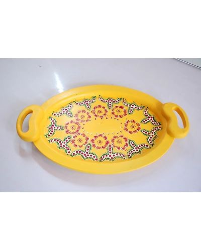Hand-Painted Wooden Tray – Artisan Crafted Elegance-1