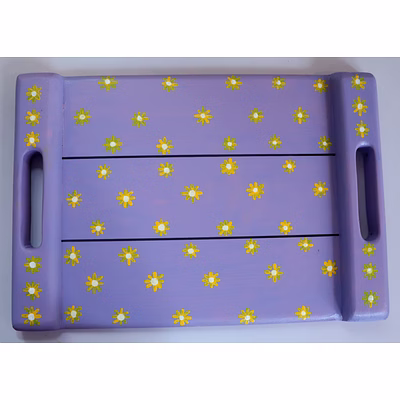 hand-painted wooden tray – unique artisan craft