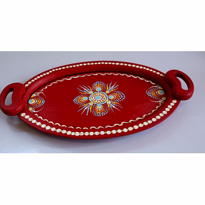 hand-painted wooden tray