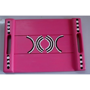 Artful Elegance: Hand-Painted Wooden Tray
