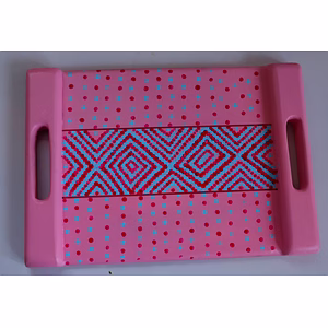 Vibrant Expressions: Hand-Painted Wooden Tray