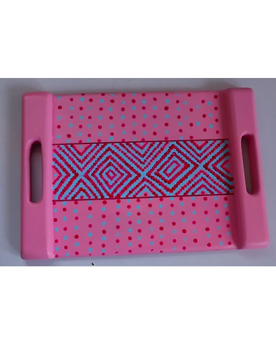 Vibrant Expressions: Hand-Painted Wooden Tray-12644763