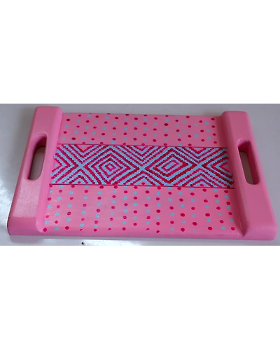 Vibrant Expressions: Hand-Painted Wooden Tray-1
