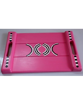 Artful Elegance: Hand-Painted Wooden Tray