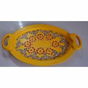 Hand-Painted Wooden Tray – Artisan Crafted Elegance
