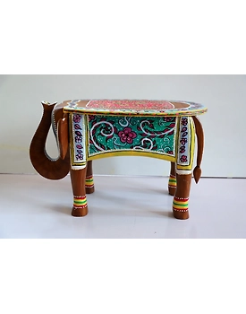 Hand-Painted Wooden Elephant – Artistic & Unique
