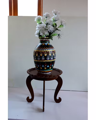 Hand-Painted Clay Vase – Artistic &amp; Unique-2