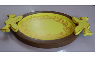 Hand-Painted Wooden Tray – Artisan Elegance