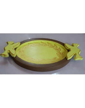 Hand-Painted Wooden Tray – Artisan Elegance