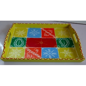 Hand-Painted Wooden Tray – Artisan Crafted Charm