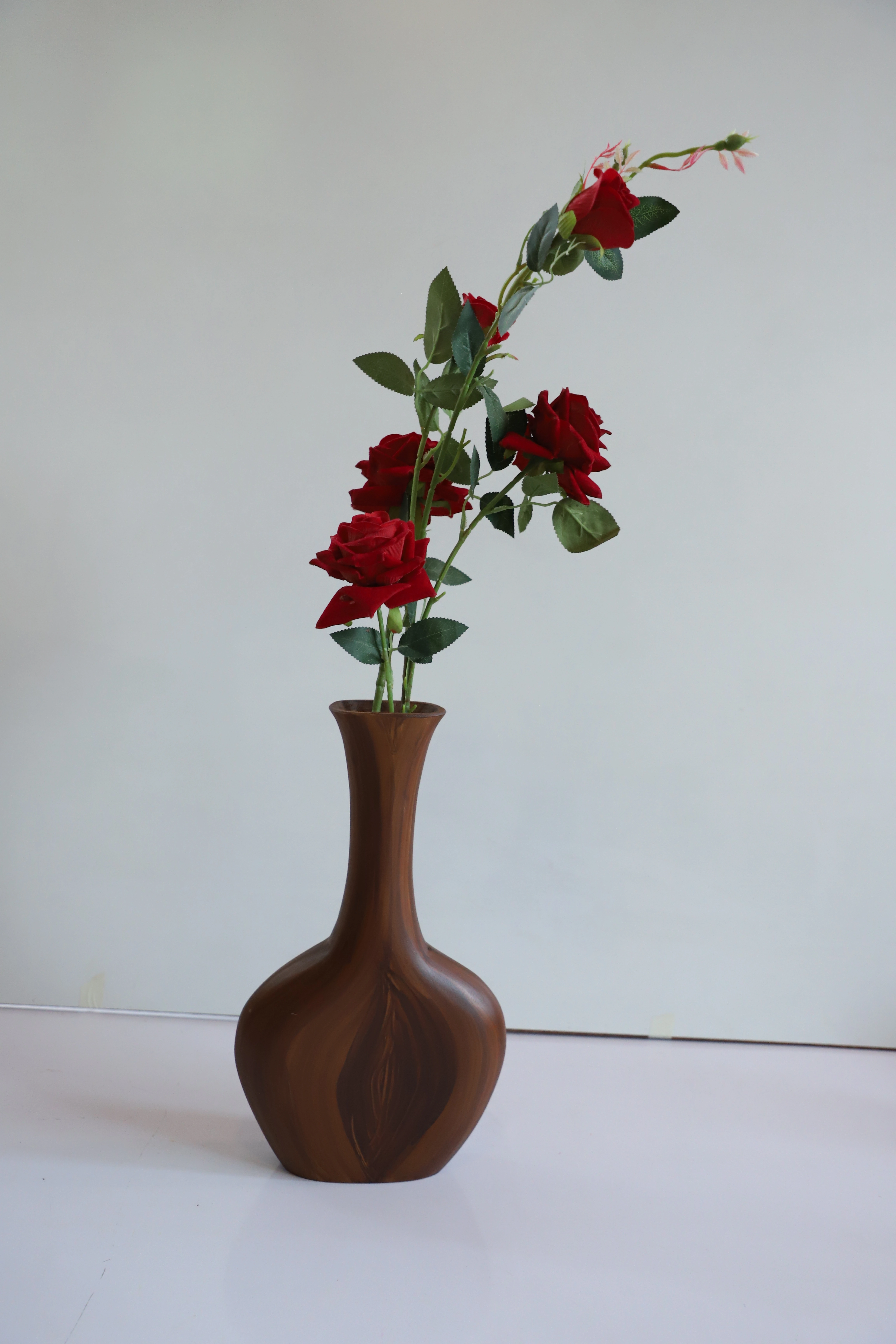 Rustic Wooden Vase – Handcrafted Charm-1