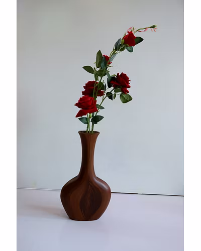 Rustic Wooden Vase – Handcrafted Charm-1