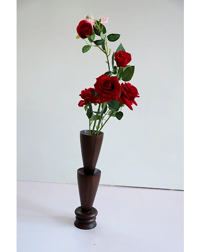 Handcrafted Wooden Vase – Timeless &amp; Elegant-12644443