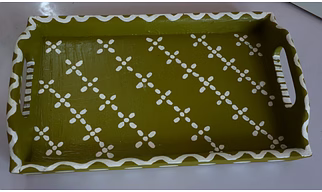 Artistry in Function: Hand-Painted Wooden Tray