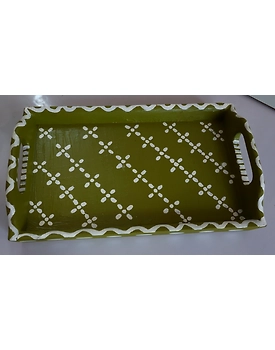 Artistry in Function: Hand-Painted Wooden Tray