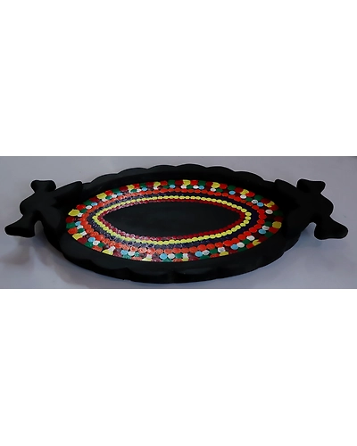 Artisan Touch: Hand-Painted Wooden Tray-1