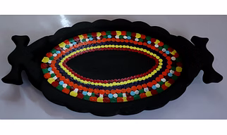 Artisan Touch: Hand-Painted Wooden Tray