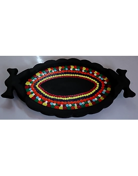 Artisan Touch: Hand-Painted Wooden Tray