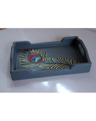 Elegant Feather: Handcrafted Morpankh Tray-1