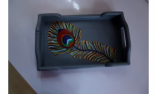 Elegant Feather: Handcrafted Morpankh Tray