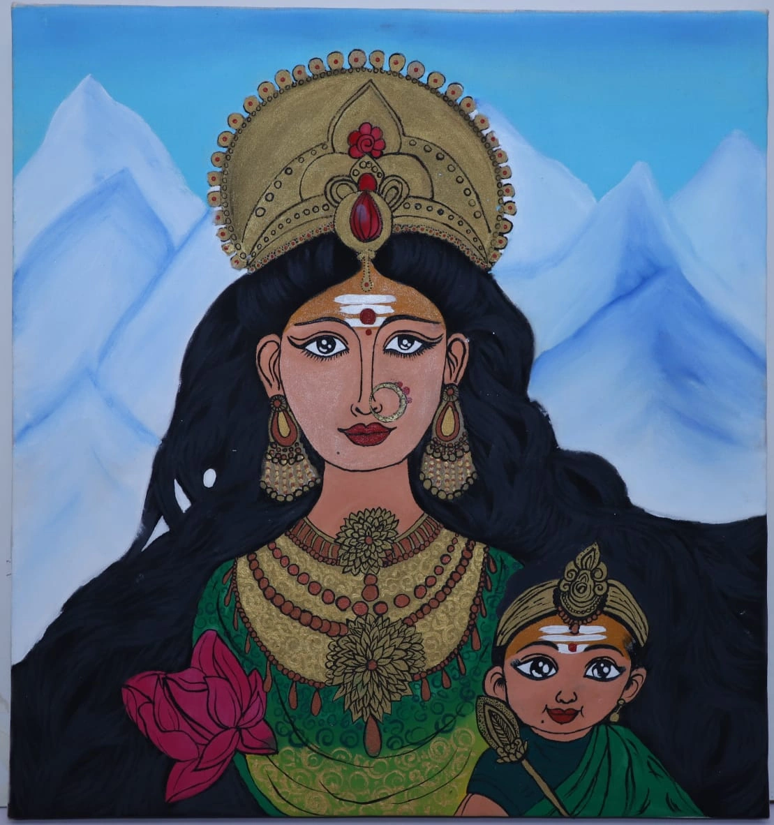 Painting : Divine Power: Goddess Durga-12645923