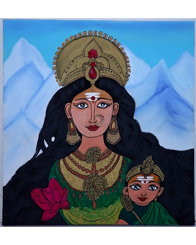 Painting : Divine Power: Goddess Durga-12645923