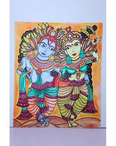 Painting : Divine Embrace: Radha Krishna-1
