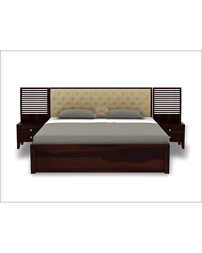 Wooden Bed with Side Tables : Elegant Sleep-1