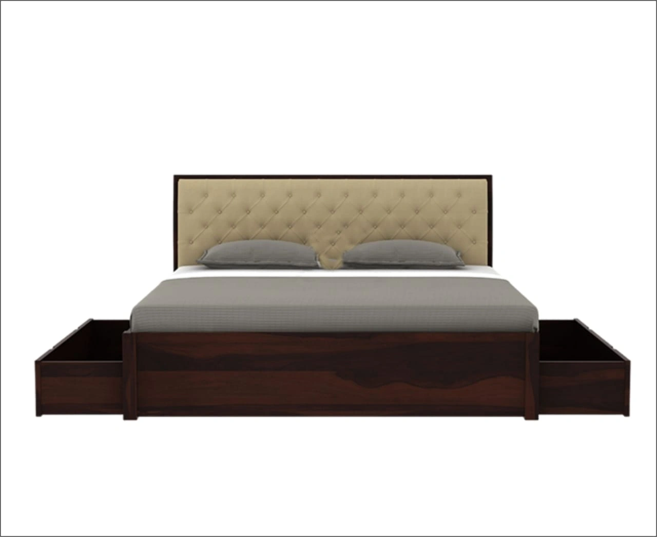 Wooden Bed with Side Tables : Elegant Sleep-2