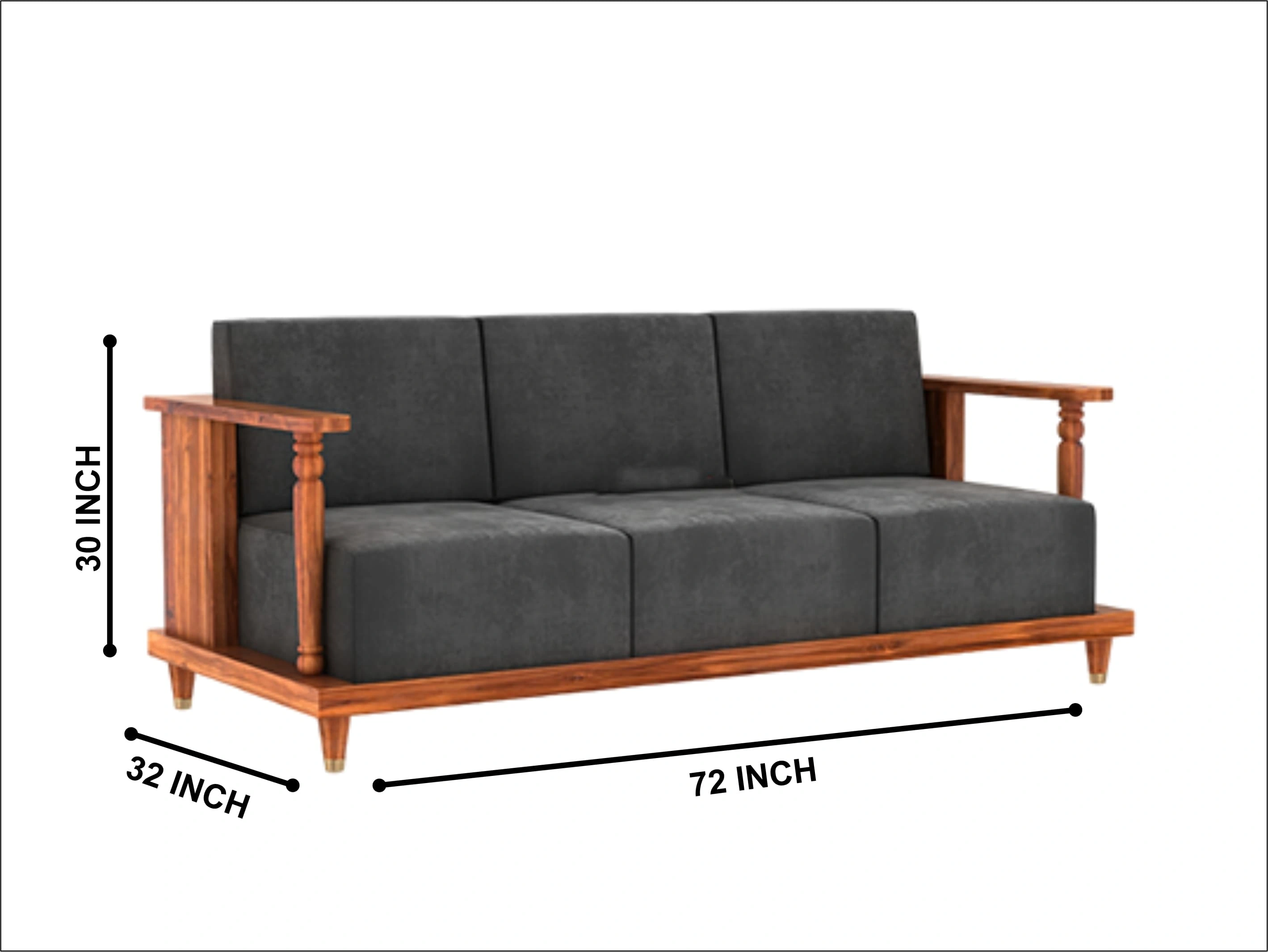 Timeless Elegance: 3+1+1 Wooden Sofa Set-2