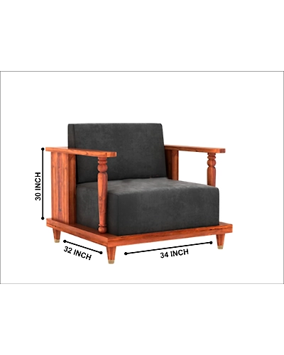 Timeless Elegance: 3+1+1 Wooden Sofa Set-3