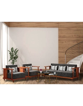 Timeless Elegance: 3+1+1 Wooden Sofa Set