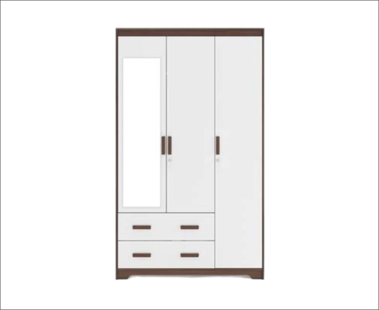 Elegant White and Brown Almirah with Storage Box-1