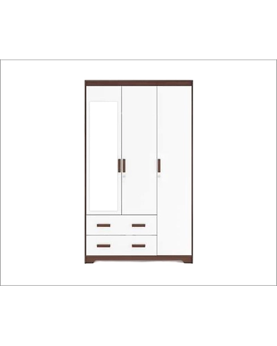 Elegant White and Brown Almirah with Storage Box-1