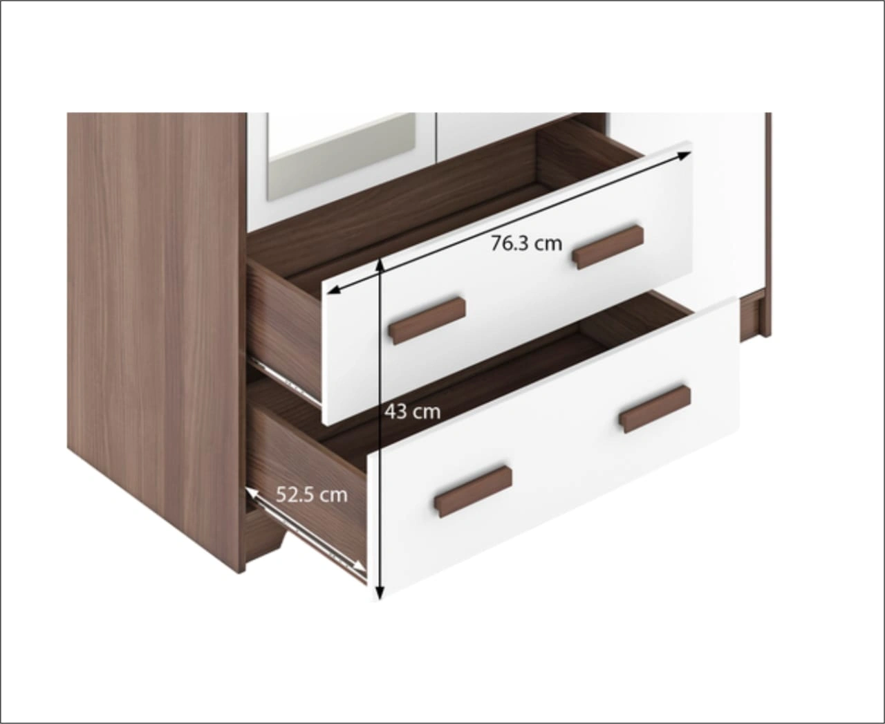 Elegant White and Brown Almirah with Storage Box-5