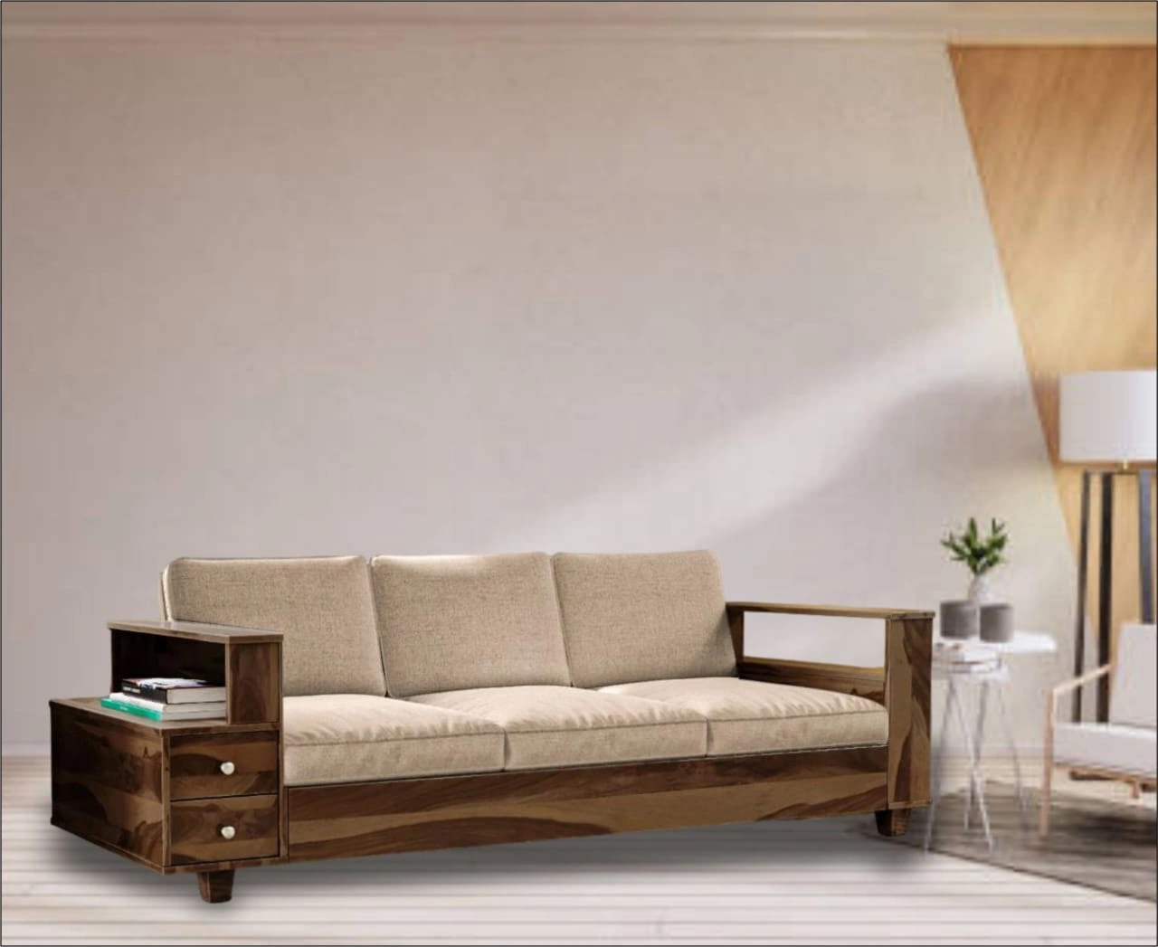 3 Seater wooden Sofa-12646705