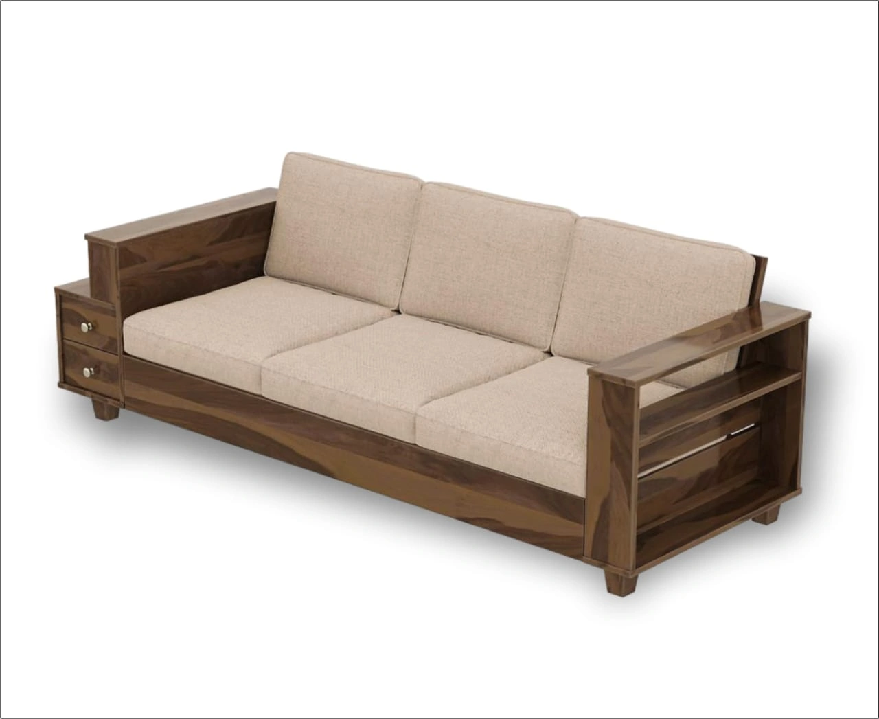 3 Seater wooden Sofa-1