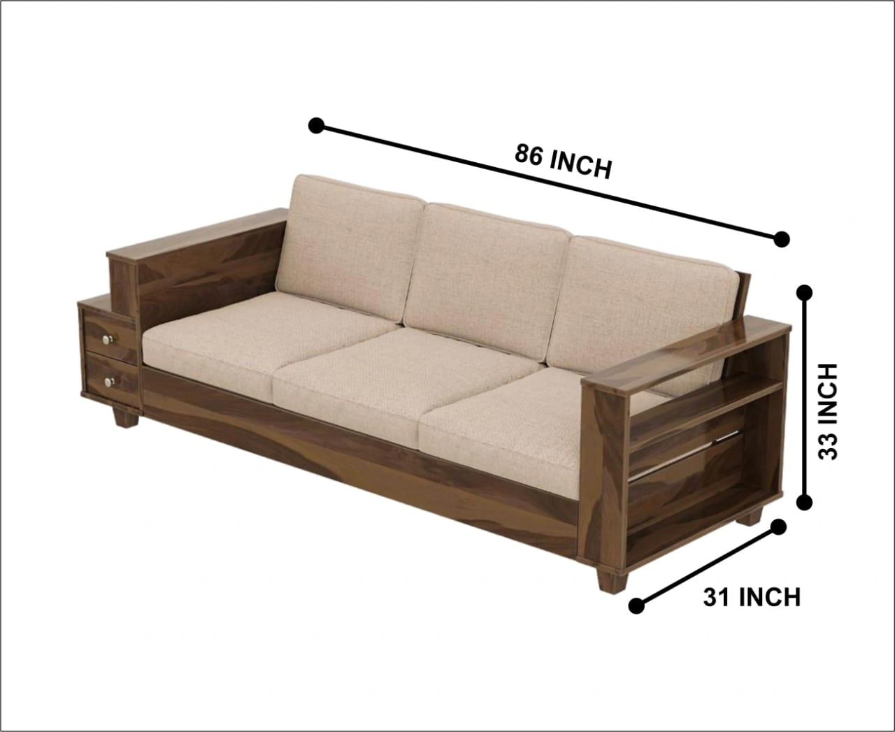 3 Seater wooden Sofa-2