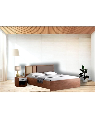 Stylish Luxury: The Upholstered Wooden Bed-12647097