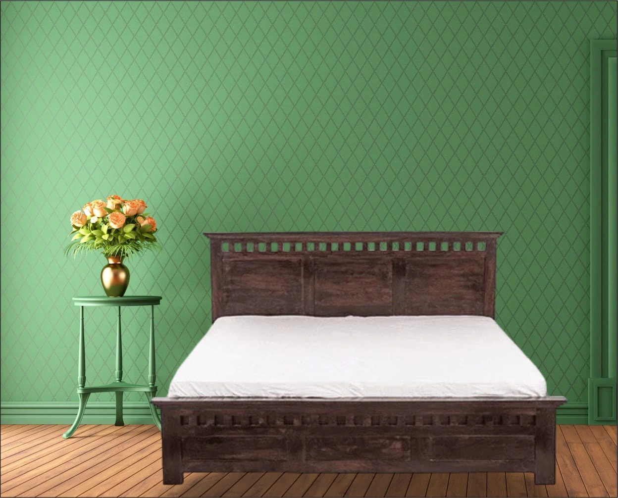 Classic Elegance: The Wooden Bed-12647101