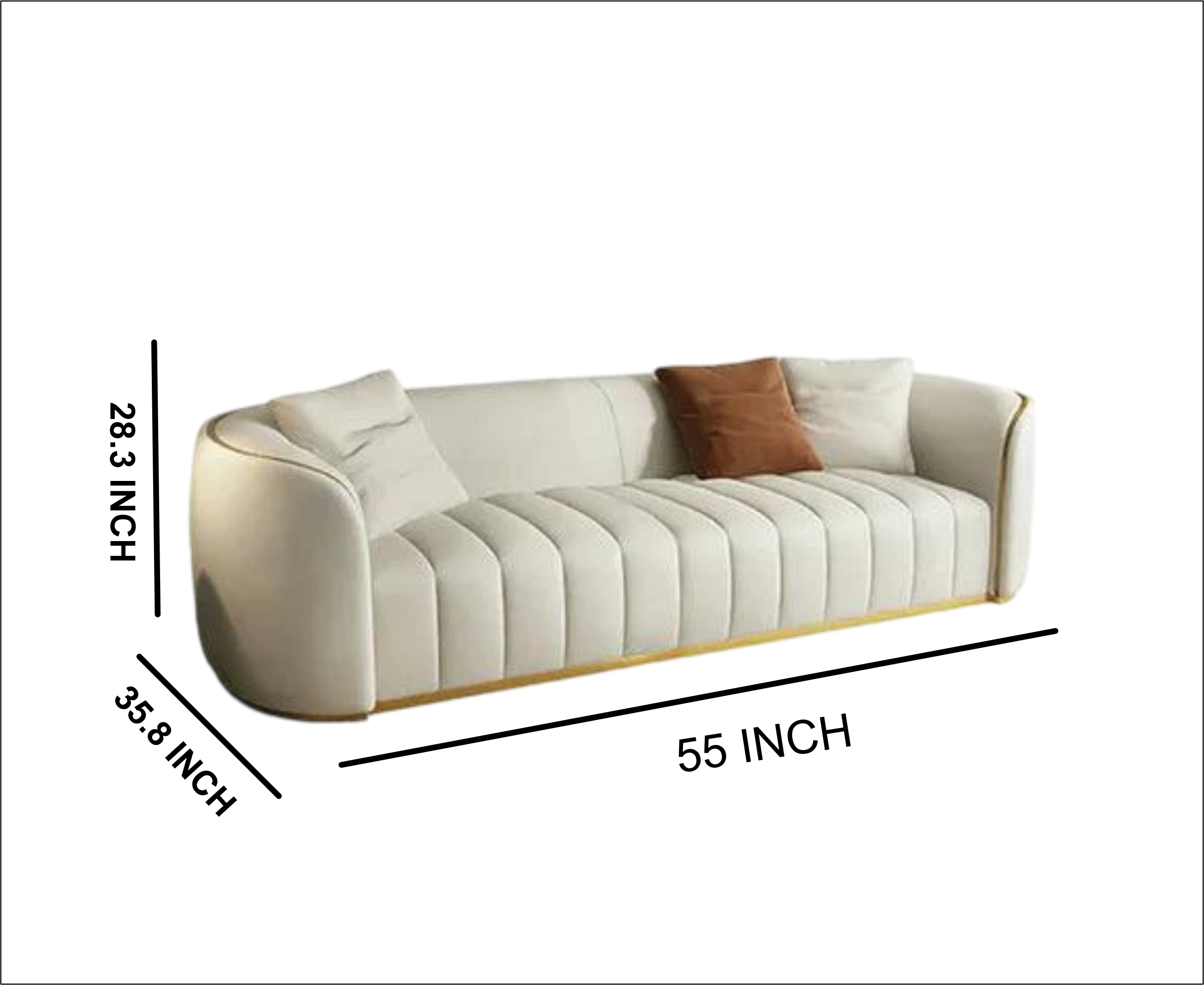 Chic Comfort: Elegant 3+2 White Sofa Set-1