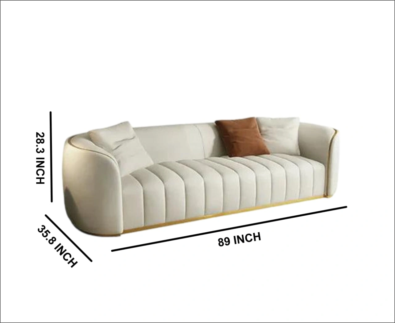 Chic Comfort: Elegant 3+2 White Sofa Set-4